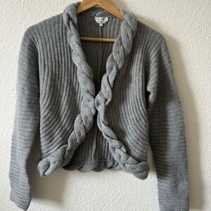 MaxMara Gray Cable Knit Women's Sweater